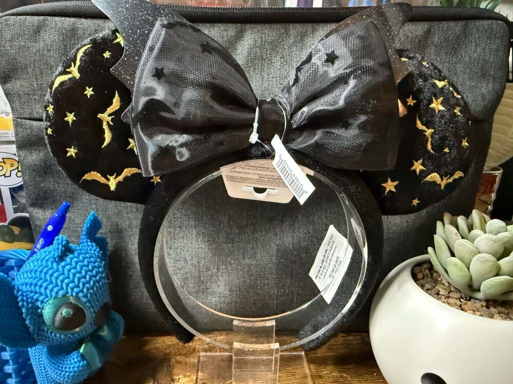 NWT Disney Parks Halloween Bat and Stars Ears Headband